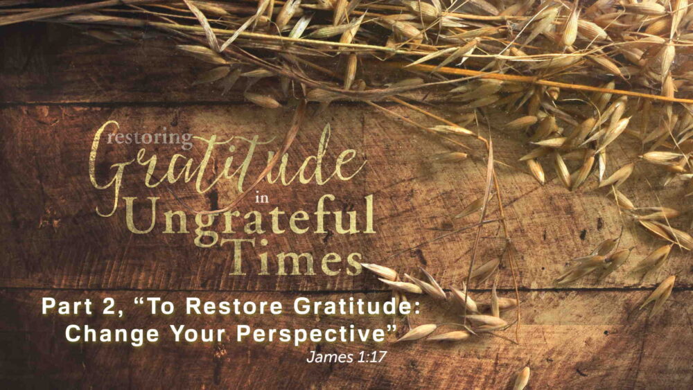 Part 2, “To Restore Gratitude: Change Your Perspective”